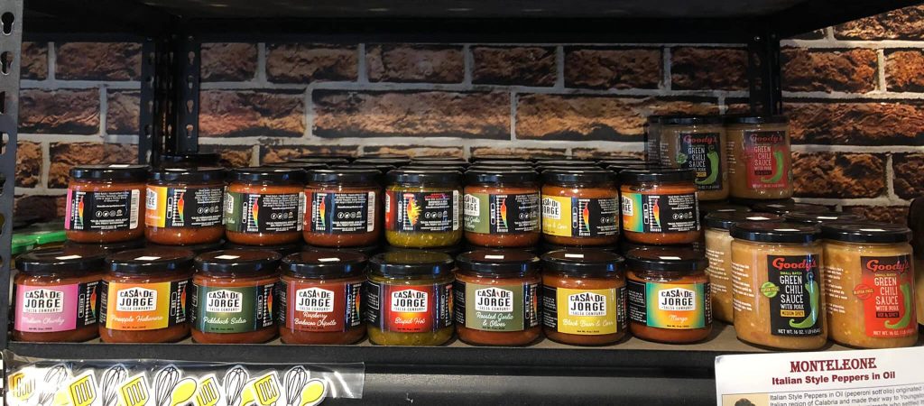 Salsa on a shelf